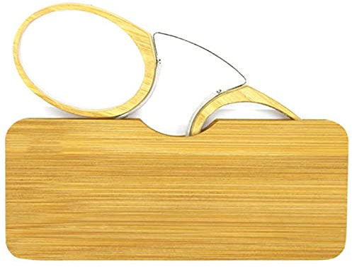 TRGCJGH Fashion Clip On Nose Resting Pinching Reading Glasses Mini Portable Men And Women Pince-Nez Readers Glasses Case,+1.50