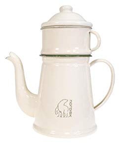 Nordisk Madam Bla Coffee Pot 1.5 L Beige - Robuste rostbeständige Retro Emaille Kaffeekanne, 1.5l, Größe 1.5 l - Farbe C