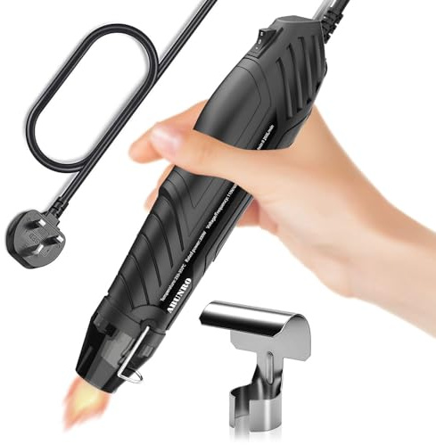 Mini Heat Gun 300W, Dual Temp 250℃ & 350℃ Hot Air Gun, UK Plug Type G, 2m Cable, Reflector Nozzle, Overload Protection – Heat Gun for Heat Shrink, Vinyl Wrap, Candle Making & Crafts