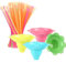 Boao 200 Pcs 4oz Colorful Flower Snow Cone Cups with Spoon Straws Flower Shaped Ice Cream Snacks Cup Plastic Shaved Ice Cream Bowls for Kids Birthday Summer Holiday Party, Easy Grip(5.7 Inch)