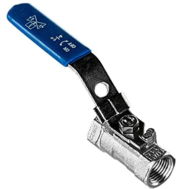 FSA Kugelhahn 1/4 Zoll 2-Wege Edelstahl 316 1-teilig | max. 69 bar, PN 63 | DN 8 G-Gewinde | Bohrung 5 mm | Kv 5,0 | -30°C bis 200°C | Dichtung PTFE