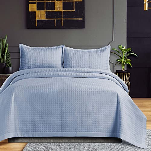 Tribeca Living Neapel Übergroßes Bettwäsche-Set Queen Oxford Blau