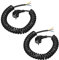 Schutzkontakt Verlängerungs Kabel - 3M, 2er Pack Anschluss Spiralkabel Kunststoffleitung Verlängerungsleitung, IP20 Innenbereich mit Schuko Stecker, Schuko-Stromkabel 230 V / 16 A, Schwarz