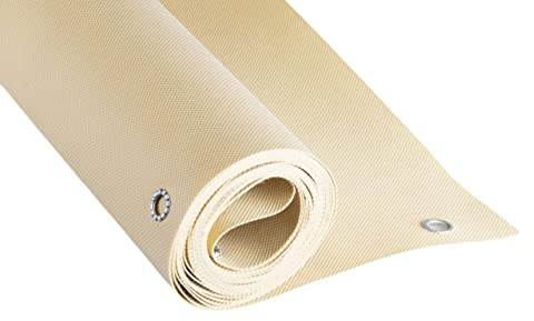 COVER IT Telo Frangivista con Occhielli Beige 80 x 300 cm per Balcone | Frangivista per recinzione da giardino e copertura per ringhiera del balcone