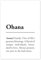 Ohana Definition (Englisch) Poster von Typobox 20 x 30 cm Schwarz-Weiß Geschenkideen Wanddeko