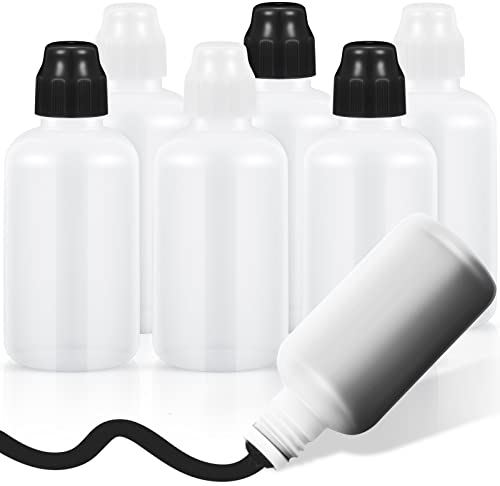 Lot de 6 flacons vides de 56,7 g pour marqueurs de peinture - Blanc et noir - Rechargeables - Pour tableaux en bois, en plastique, en tissu