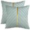 Tosleo 2 Stück Samt Kissenbezüge 45 x 45 cm Dekorative Couch Luxus Moderne Minzgrün Kissenbezüge für Wohnzimmer Schlafzimmer Sofa Kissen Bett mit Gold Leder