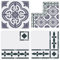 FINGERINSPIRE Lot de 3 Pochoirs pour Carrelage Santa Ana 30X30cm Pochoir pour Carrelage de Sol Bordure et Coins Pochoirs pour Carrelage de Sol Mandala Pochoirs en Béton pour Terrasse, Carrelage, Mur