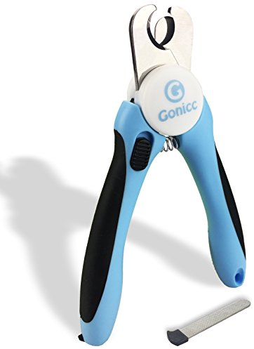 gonicc Cat Nail Clippers Sharp Stainless Steel Professional Pet Nail Trimmers for Cat(With Free Nail File in Handle),Small Breed Dog, Rabbit and Small Animal, with Safety Guard to Avoid Overcutting