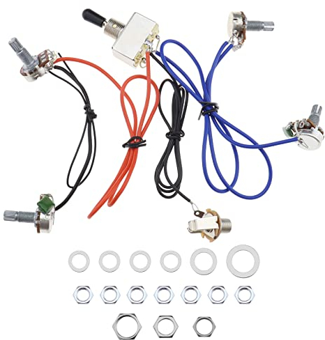 The Lord of the Tools Guitar Wiring Kit Compatible with LP Electric Guitar 3 Way Toggle Switch 2 Volume 2 Tone 1 Jack Replacement Electric Guitar Wiring Harness Kit
