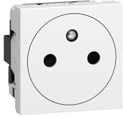 278111L Prise de courant 2P+T affleurante - Blanc - 45x45 clippage direct sur goulotte - Legrand Mosaic