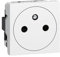 278111L Prise de courant 2P+T affleurante - Blanc - 45x45 clippage direct sur goulotte - Legrand Mosaic