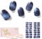 NAILOG Semi Cured Gel Nail Strips, 34 pcs Salon-Quality Gel Nail Stickers, Long Lasting Nail Wraps for Women with Soft Gel Finish, Starry Night