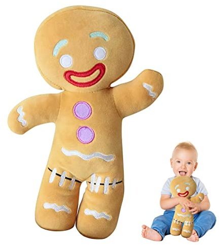 Lebkuchenmann Kuscheltier Plüschtier Stofftier Spielzeug Shrek-Lebkuchenmann Weihnachten Plüschtier, Keks Gefüllte Figur Spielzeug Lebkuchen Mann Kissen Weihnachtsschmuck Sofa Stuhl Dekorative Kissen