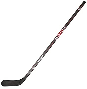 MUWO Eishockeyschläger für Kinder, Jugendliche, Erwachsene aus Birkenholz für rechtshändige Anfänger und Fortgeschrittene in den Längen 128, 148 und 166 cm schwarz