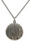 cai Herren Anhänger mit Kette 925/- Silber matt rund oxidiert Tattoo Motiv 925/- Sterling Silber 60cm Mattiert Silbergrau 274240194-60