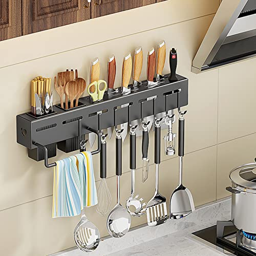 Portacoltelli in acciaio inossidabile, da tavolo a parete vuota porta coltelli, portacoltelli da cucina, supporto per coltelli, senza punzonatura, per coltelli da cucina, utensili da cucina, e