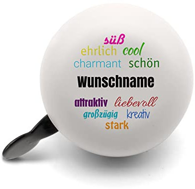 PrintPlanet® – XL Fahrradklingel mit Namen Bedrucken – Klingel Personalisieren – Layout 4