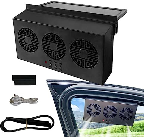 Rianpesn fenêtre Automatique - Grille d'aération pour fenêtre Voiture,Ventilateur d'échappement Solaire véhicule, Refroidissement Automatique Voiture pour SUV, RV, été, Camion