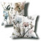 2 Stück Plüsch-Kissenbezüge mit Aquarell-Blumen-Muster, geeignet für Sofas und Erkerfenster (45 x 45 cm)