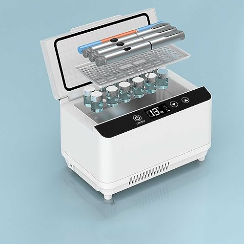Mini Frigo,Frigo per Insulina a Temperatura controllata 2-8 °C - Diabete Mini Frigo per Medicinali 145x145x230mm - Batteria Inclusa