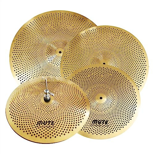 Piatto di tamburo Low Volume Gold Set Di Piatti Mute 14Hi-Hat+16 Crash+18Crash+20Ride Per Batteria