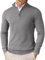 COOFANDY Men's Jumpers Quarter Zip Pullover Knitted Jumpers for Men Ribbed Polo Jumper Slim Fit Sweater Stand Collar Winter Jumper Grey XXL