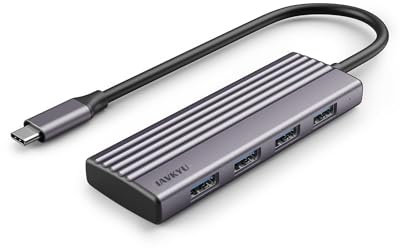 USB C Hub Multiport Adapter, 4-Port Type C Hub for Laptop/MacBook/iPad Pro, 5Gbps Slim USB-C Splitter with USB 3.0 Data Ports,Compact Multiport Adapter for Travel/Dell XPS/Galaxy