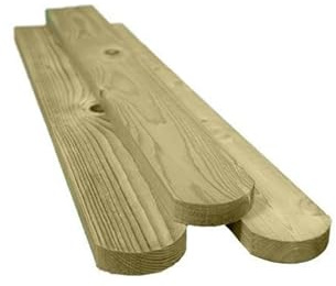 Premium Picket Garden Fencing - Timber Treated Wood Fencing Boards (3'' x 6ft) Rounded Top Planed and Smooth Round Top Pales, UK (6 Foot High Pack of 10)