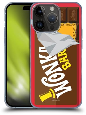 Head Case Designs Offizielle Willy Wonka and The Chocolate Factory Suessigkeiten Bar Grafiken Gelhülle [Militärischer Schutzgrad] Kompatibel Mit Apple iPhone 15 Pro Und Kompatibel Mit MagSafe