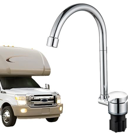 Samuliy Robinets de Cuisine pour Camping-Car,RV Robinet Rotatif Haut et Bas à 180 ° Robinet d'eau d'évier Anti-éclaboussures | Produits de Salle de Bain pour caravanes, ba, hanga à Bateaux