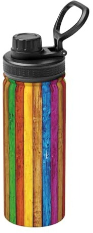 ZISHAK Borraccia termica in legno colorato, in acciaio inox, per mantenere il calore