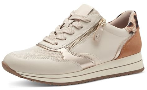 Jana Femmes Baskets Plates avec Fermeture éclair Vegan, Beige (Ivory), 37 EU