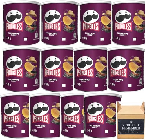 Pringlas Crisps Pop & Go Tubs 40g (Pack 12) (Texas BBQ Sauce)
