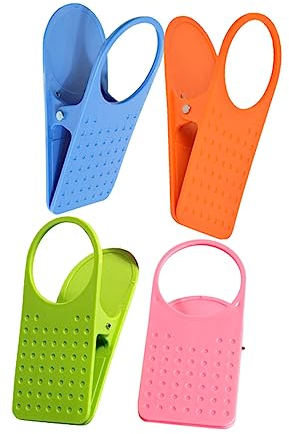 CAXUSD 4pcs Desk Cup Holder Clip Portable Table Side Drinking Mug Clamp for Water Bottles Space-saving Gadget for Office Home Random Color