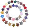 20 Stück Kristalle Steine Set Klein Sternform Stein Sternkristall Bunte Kristall Steine Heilung Kristall Edelsteine Set Poliert NatüRliche Glückssteine für Kristalltherapie Meditation Yoga Chakra