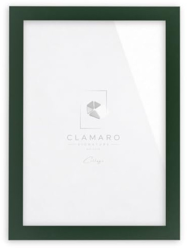 CLAMARO Bilderrahmen Collage, MDF Holz, Dunkelgrün, 9 x 13 cm, Acrylglas | Handgefertigt in Deutschland, Profilbreite 30 mm, inkl. Rückwand und Zackenaufhänger, für Hoch- und Querformat, eckig
