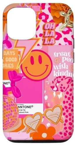 Hülle für iPhone 15 Preppy Pink Smile Face Lightning Behandle Menschen mit Freundlichkeit