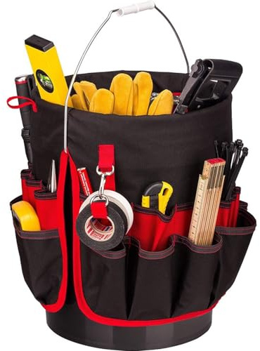 Zusammenlegbarer Werkzeug-Organizer für 1,7 l Eimer - Gartenwerkzeug-Aufbewahrungstasche mit Werkzeugtaschen