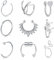 JFORYOU 9 Pièces Acier Inoxydable Faux Anneau Bague de Nez Non piercé Magnétique False Septum Lip Tragus Boucle d'oreille Argent Bijoux de Piercing