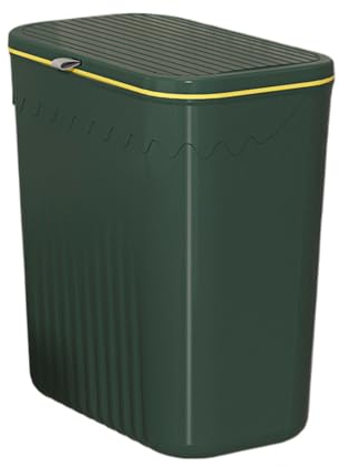 lmoikesz 9L Kitchen Bin with Lid Hanging Trash Can with Cover Recycling Bins for Kitchen Wall Mounted Food Waste Bin for Cabinet Cupboard Bathroom Bedroom Office,Green