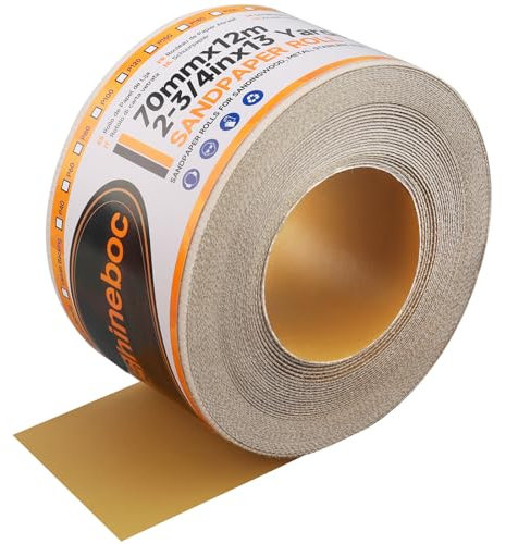 Shineboc Körnung 600 Netz Schleifpapier Rolle Klett, 70 mm x 12 m, Kollokation mit 70mm Breites Handschleifer, Schleifgitter für Holz, Metall, Wand