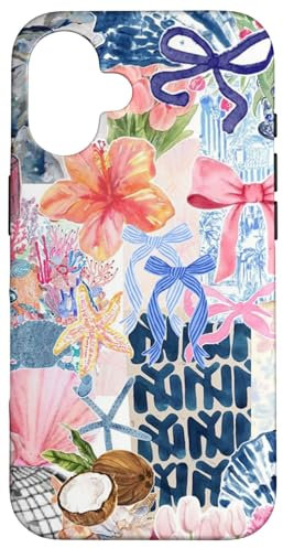 Beachy Blue Coquette Collage Preppy and Cute Aesthetic Case for iPhone 16