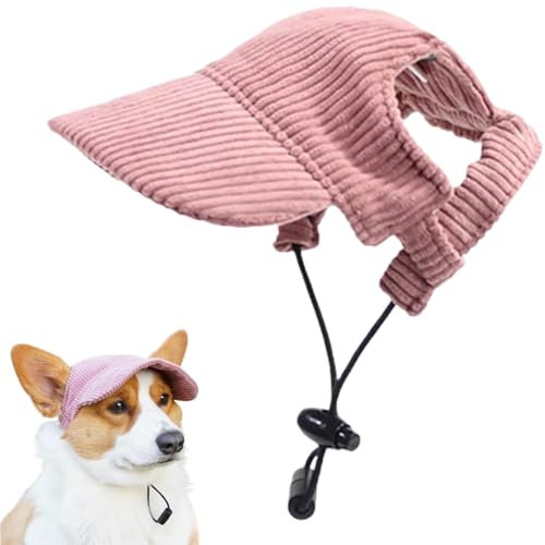Hunde Baseballmütze, Hut Hundecap mit Ohrlöchern für Welpen Haustier, Pet Eltern Kind Mütze, Verstellbar Sommer Sonnenschutz, Hunde Sonnenhut Benutztm für Welpen Hundes Mütze (Rosa, L)