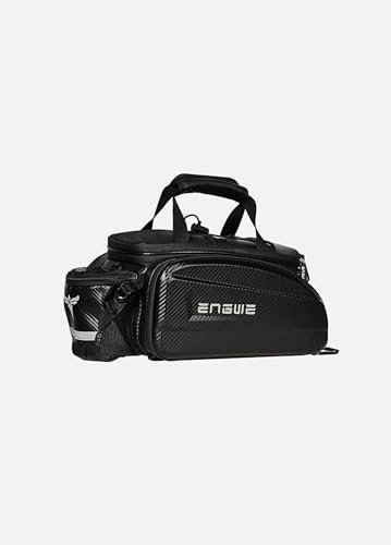 HillMiles Bolsa grande para bicicleta trasera de gran capacidad 17-35L impermeable de piel de carbono bolsa trasera, bolsa plegable marco de la bicicleta