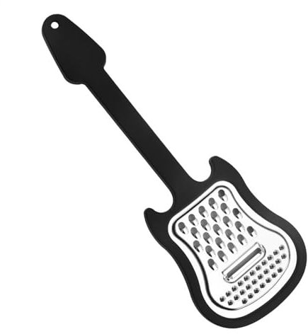 Rallador de frutas de mano, rallador de queso pequeño, rallador de mano, rallador de cocina con forma de guitarra inoxidable, rallador de queso de mano, rallador de queso de mano, rallador de alimento