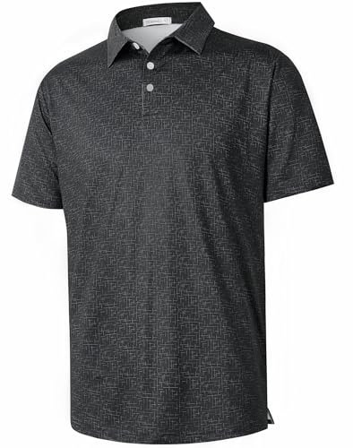 ELETOP Men's Polo Shirt Short Sleeve Quick Dry 4-Way Stretch Polo Shirts for Men UK Breathable Golf Tennis Casual Workout Collared Polos