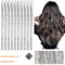 Deepton 2000 Hair Tinsel, 120cm Glitzer Haarsträhnen mit Werkzeug, Haar Lametta Set, Mädchen & Kinder Haarlametta, Glitzersträhnen für Haare für Frauen Kinder Cosplay Party Zubehör, Silber
