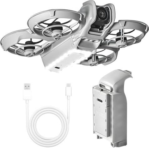 Neo Fahrwerk Landefüße – Drohnen Landegestell Akku Schutzhülle 2 in 1 Nachtflug Licht Flash LED Lichter Höhen Erlängertes Bein for DJI Neo Zubehör