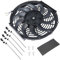 12''12 V 80 W Ventola Radiatore Auto Motore Ventilatore Elettrico Ventola Slim con Kit di Montaggio per Auto Camion Universale 3 Poli Hopzty